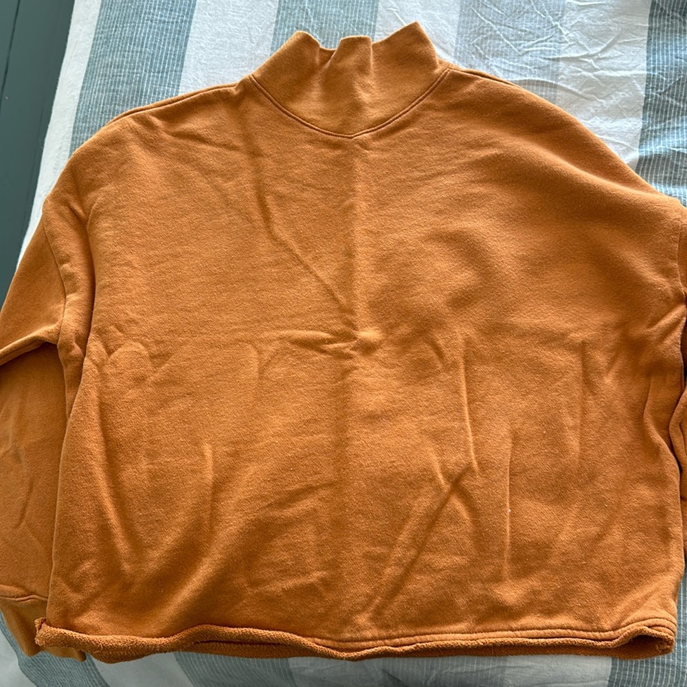 Madewell S pullover mock neck orange